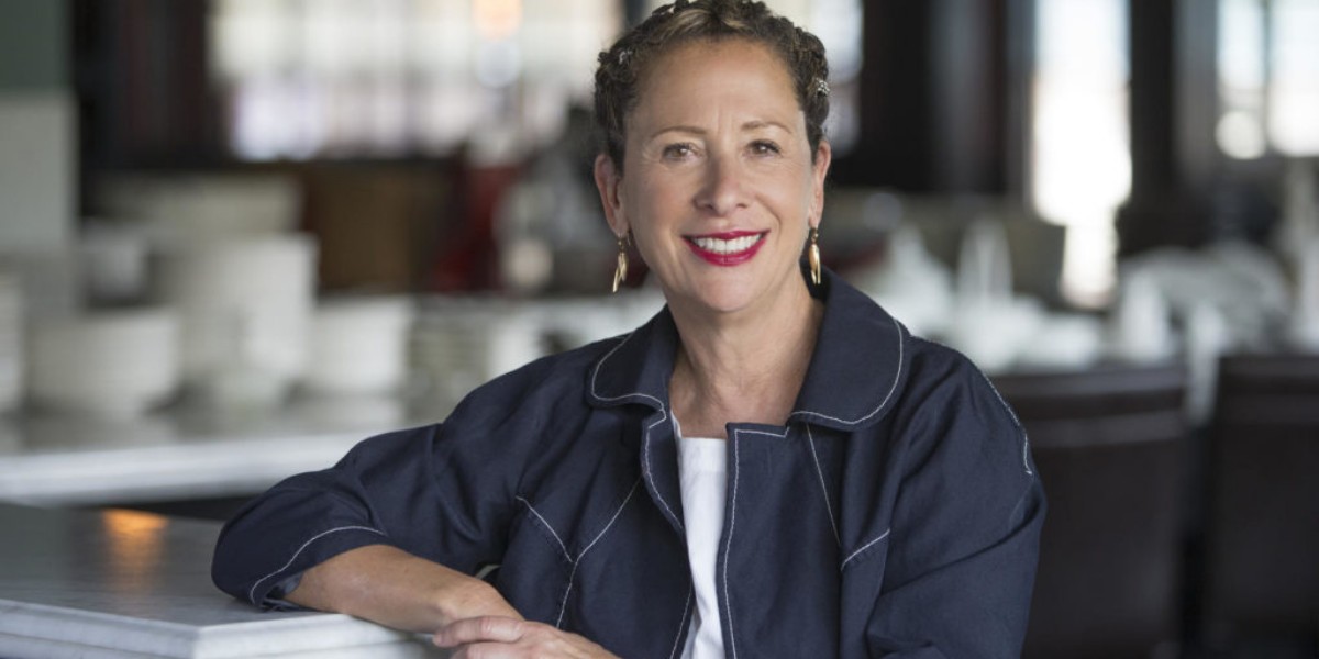 Chef Nancy Silverton behind Pizzeria Mozza