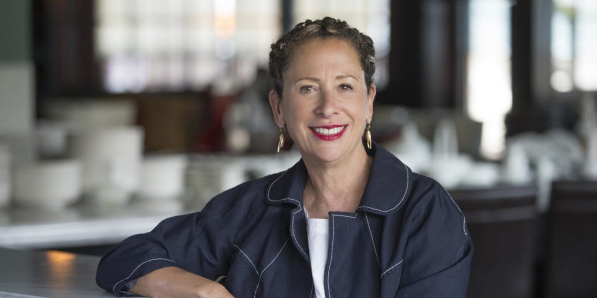 Chef Nancy Silverton behind Pizzeria Mozza